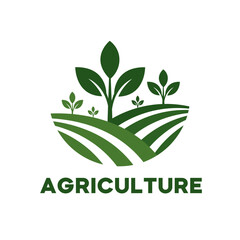 Agriculture Logo Green Field and Plants