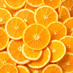 Fototapeta premium Artistic composition of sliced oranges arranged in a spiral pattern. 