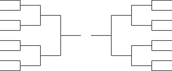 Blank 16 team single elimination tournament bracket chart with a clean, minimal design. ideal for sports, esports, or competition planning and presentations.