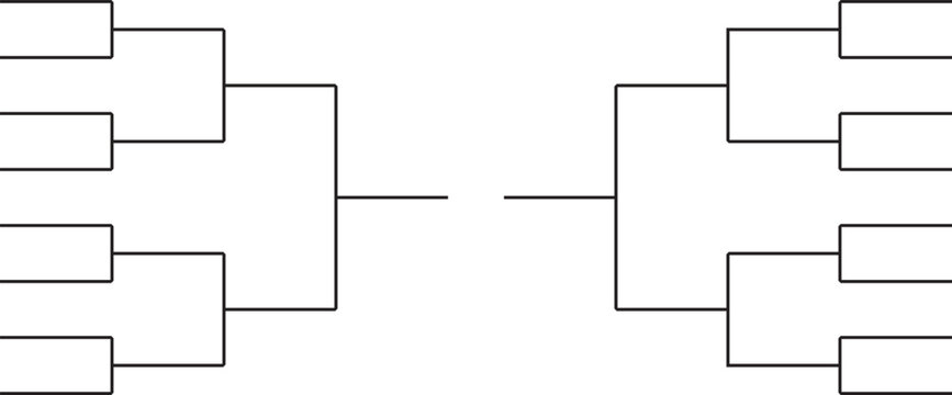 Blank 16 team single elimination tournament bracket chart with a clean, minimal design. ideal for sports, esports, or competition planning and presentations.