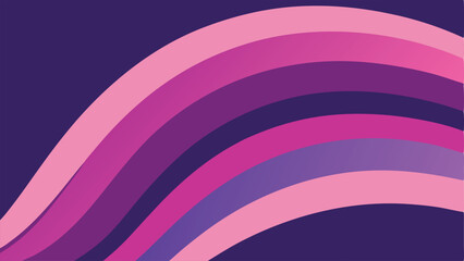 Abstract wave design with gradient shades of purple and pink on transparent background