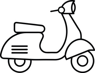 moped icon line art vector illustration on transparent background