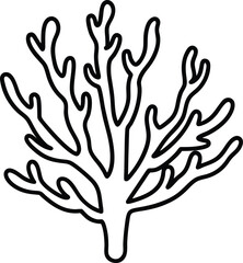 Obraz premium ocean coral icon line art vector illustration on transparent background