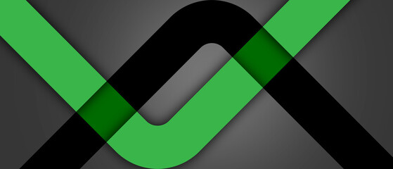 Abstract Modern Flyer Template with Shapes with green and black Colors on Dark Gray Background