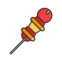 Colorful Skewer Illustration with Retro Aesthetic and Eye Catching Design