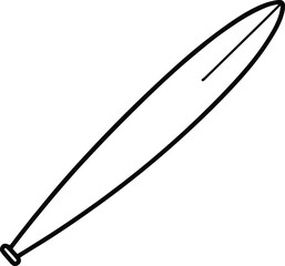 paddleboard icon line art vector illustration on transparent background