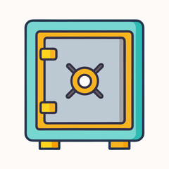 Illustration of a secure strongbox protecting valuable assets and money well