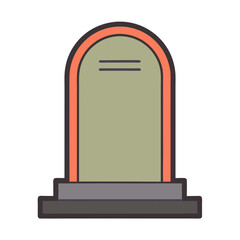 Vector illustration of a grave headstone with no text inscription