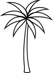 Obraz premium palm tree icon line art vector illustration on transparent background