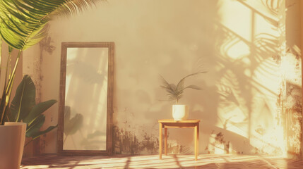 mockup frame in home interior