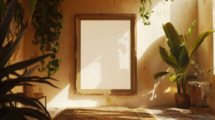 mockup frame in home interior