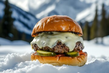 Spicy jalapeño burger with a grilled beef patty, melted pepper jack cheese, spicy mayo, and tangy pickles