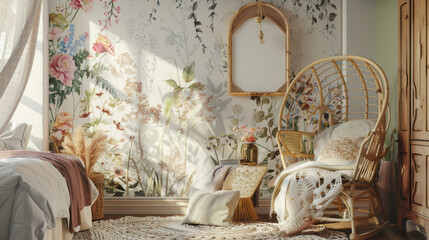 mockup frame in home interior