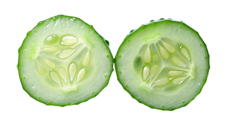 Fresh cucumber slices isolated on black background for healthy eating and vegetarian diet concept image
