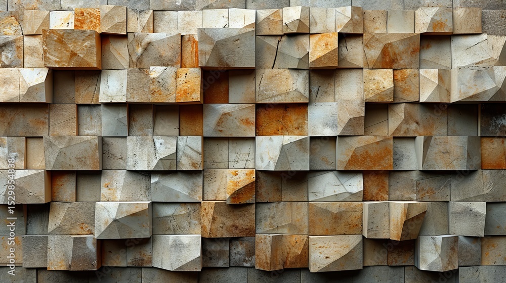 Aufkleber a visually striking composition of textured geometric blocks, showcasing an exploration of form, str