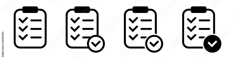 Aufkleber clipboard icon. clipboard with check mark icon. checklist sign symbol for web site and app design.