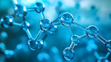 A close-up of a chemical bond breaking apart under a microscope