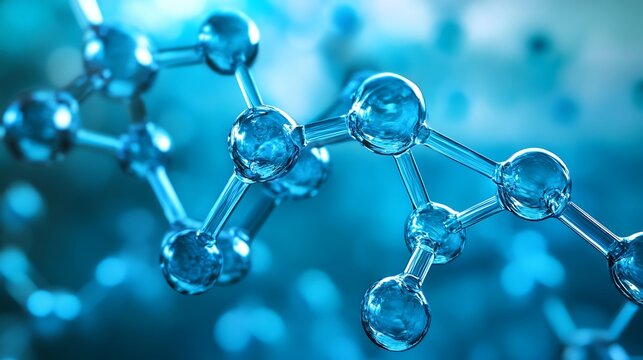 A close-up of a chemical bond breaking apart under a microscope