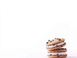 Stacked Chocolate Chip Cookie Ice Cream Sandwiches, Dessert, Sweet Treat , Ice Cream Sandwich