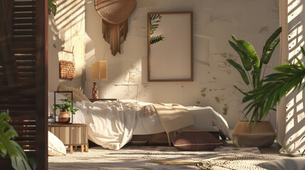 mockup frame in home interior
