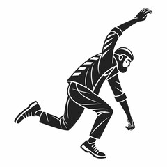 Fototapeta premium Dynamic silhouette athlete running reaching high