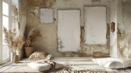 mockup frame in home interior
