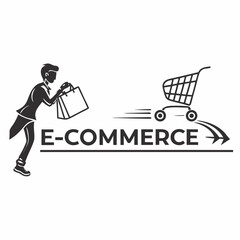 E-commerce shopping cart delivery service graphic