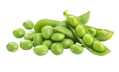 Fresh edamame soybeans in pods and shelled for healthy eating and snacking vegan diet food close up view