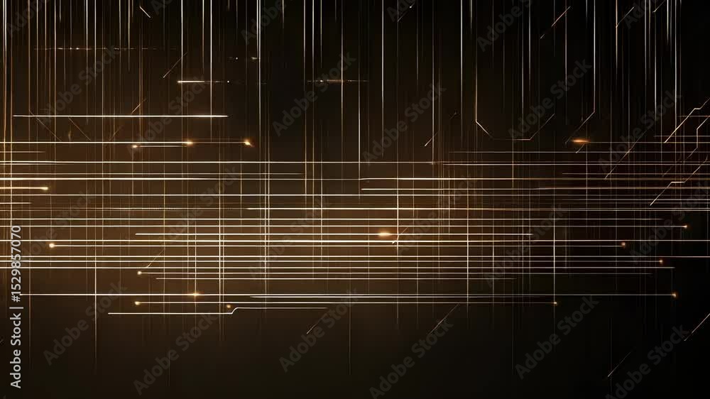 Aufkleber golden connection: abstract tech lines and data transfer on dark background