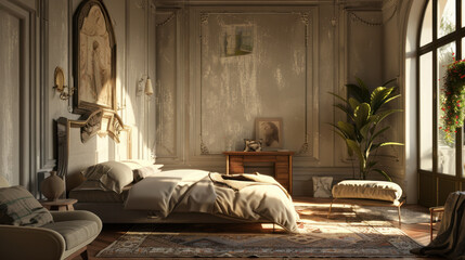 mockup frame in home interior