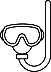 Obraz premium snorkel gear icon line art vector illustration on transparent background