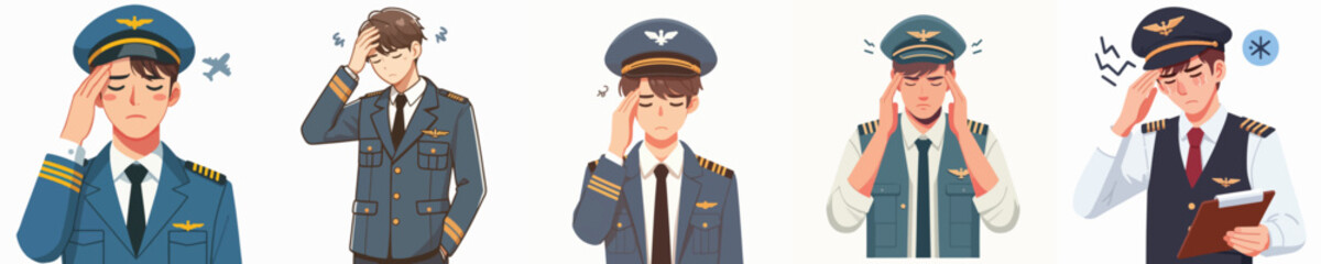 vector set of dizzy pilots