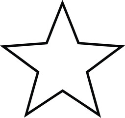 star icon line art vector illustration on transparent background