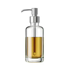 Fototapeta premium Sleek glass oil dispenser, minimalist design, perfect for modern kitchens - Isolated on a white background.