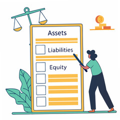 Accounting assets liabilities equity balance sheet illustration