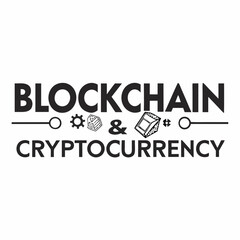 Blockchain cryptocurrency design element isolated cutout