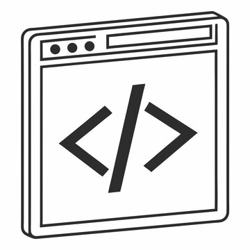 Web development code browser window icon design