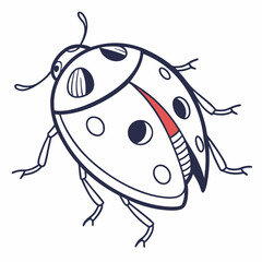 Adorable cartoon ladybug illustration, isolated cutout