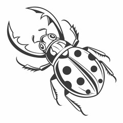 Stylish beetle illustration isolated on white background