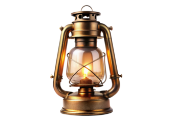 old oil lamp on white background