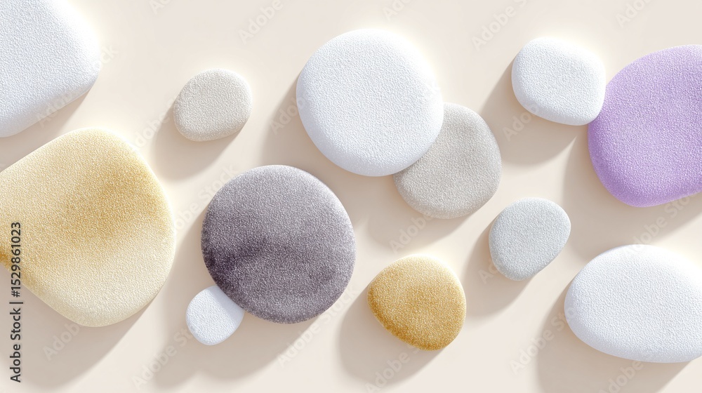 Poster Abstract 3D Soft Blobs in a Neutral Color Palette