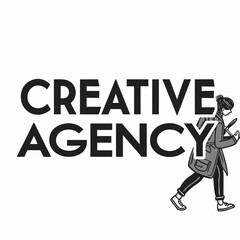 Creative agency walking woman design element transparent png