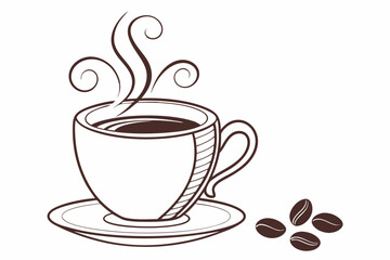 coffee cup icon steam calm break