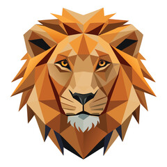 Low poly lion head