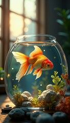 Goldfish in a Glass Bowl