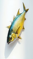 Vibrant Blue and Gold Fish, Studio Shot