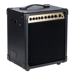 Amplifier showcasing modern design and sonic capabilities for musicians on transparent background