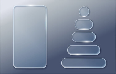 Vector transparent glass design elements.