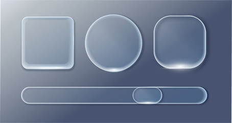 Vector transparent glass design elements.