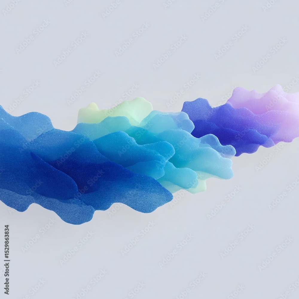 Poster abstract colorful wave forms with pastel gradient